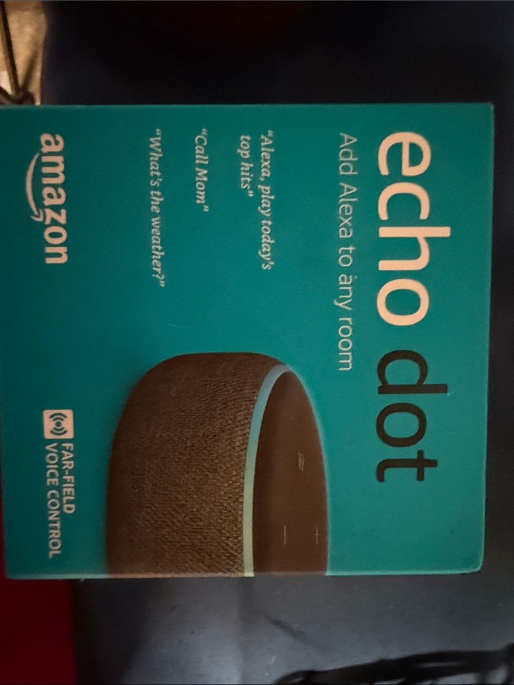Amazon Echo Dot Smart Speaker - Charcoal Body with Teal Accent